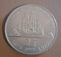 Szent Ilona 25 Penny, 1973 - Visszaállított brit uralom - Emlékérme