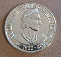 Turks és Caicos szigetek 5 Crown, 2002 - Az Anyakirályné halála - Emlékérme