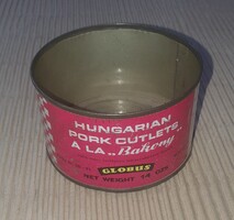 Globus Bakony konzervdoboz. Terimpex exportra gyártva.