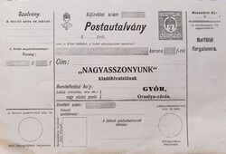 Postautalvány Győr Orsolya Zárda "Nagyasszonyunk" kiadóhivatala 1907.