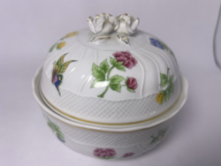 Hollóházi porcelán Hortenzia mintás kekszes doboz
