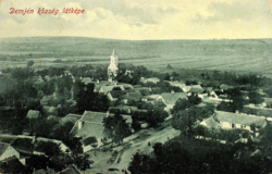 Demjén - village view - antique postcard