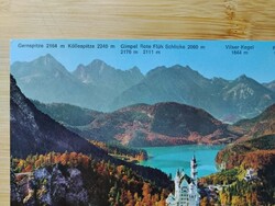 Németország,  Neuschwanstein kastély, Alpok, postatiszta