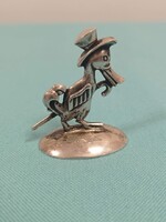 Ezüst miniatűr kacsa figura