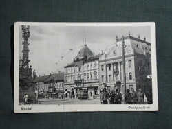 Képeslap,Szerbia,Újvidék,országzászló tér,villamos,Monostory,Zima Károly kiadás,1940-