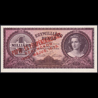 Magyarország 1 milliárd Pengő 1946 felülbélyegzett UNC