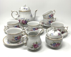 Hollóházi Hajnalka mintás teás szett 6 személyes porcelán  RZ