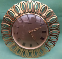 Német vintage Richter Quartz falióra - Mid-Century Modern sárgaréz napóra (Space Age, 1960-es éve