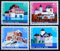 Sv1130-3 / Svájc 1978 Pro Patria : Várak bélyegsor postatiszta