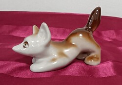 Retro Orosz Polonne porcelán kis róka figura