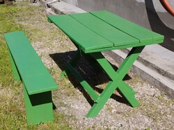 Régi kerti asztal+ pad,kerti pad