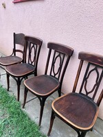 Antik Jacob&Josef Kohn / Thonet stílusú hajlított fa székek (4 db)