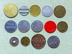 14 db Külföldi Zseton Token Bárca Anglia Németország Svájc Törökország Stb