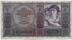 500000 kronen korona 1922 Ausztria Ritka