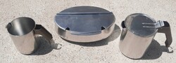 ALESSI INOX kávé/cukortartó + 2 kis kanna