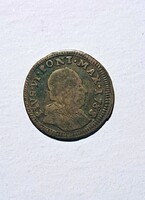 Coin struck during the reign of Pope VI. Pius (1774–1799), Bronze.