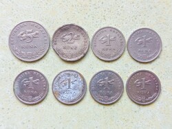 Horvátország 8 db Különböző Érme 1 2 5 Kuna 1993-2007