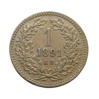 Magyarország,1 krajcár 1891 EF+ réz