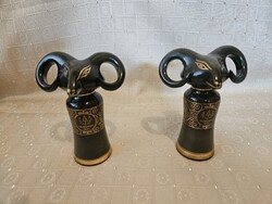 Hollóházi art deco Kos fejes kis pohár Ritka!