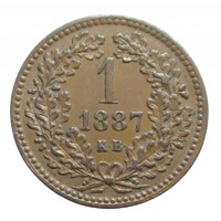 Magyarország,1 krajcár 1887 EF+ réz