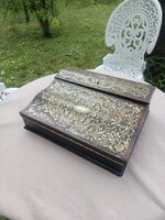 Bullet utazó író doboz. 1860 As évek. Teknős páncél és réz intarzia