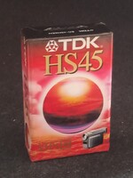 Bontatlan csomagolású TDK HS45 VHS C Pal Secam kazetta videokamerába.