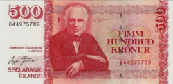 Izland 500 Korona 2019 UNC
