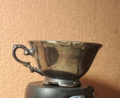 „Art Deco ezüstözött porcelán csésze – RW Bavaria, Feinsilber, Németország”