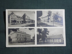 Képeslap,Törökszentmiklós,városháza,iskola,óvoda,utca látkép,részlet, 1950-
