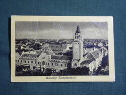 Képeslap,Kiskunhalas,városháza,városi látkép,részlet, 1950-