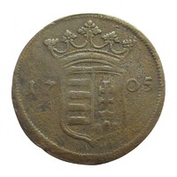 Magyarország,II. Rákóczi Ferenc X poltura 1705 F réz