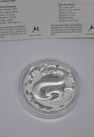Kígyó éve 2025 francia 1 uncia 20 EUR proof high-relief ezüst pénzérme