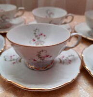 Roschütz, Unger & Schilde porcelán kávéscsésze és alj 6db