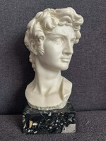 David Bust – Italian Cast Alabaster, Marble Base