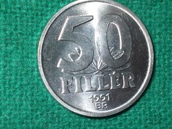 50 Fillér 1991 ! Nem Volt Forgalomban ! Verdefényes !