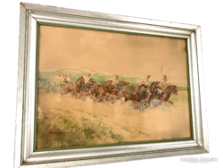 SZÁZAD ENDRE ( WALLBURG EGON 1911-2004 ) - ARTILLERY UNIT, MILITARY PAINTING