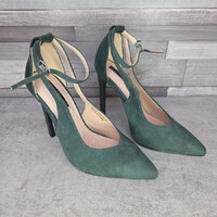 Lost Ink sötétzöld tűsarkú cipő, 37