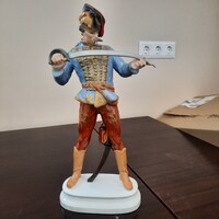 Hibátlan Nagy Herendi porcelán Hadik Huszár figura