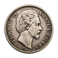 Bajor II. Lajos 5 Márka 1876 D 27,49g Ag900