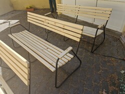 Retro strand pad régi szánkotalpas kerti pad csővázas kertipad retro kertipad Balatoni vas pad