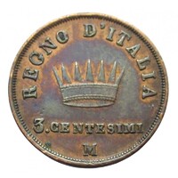 Olaszország,3 centesimi 1812 M VF réz