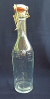 Crystal Water Bottle with Old Porcelain Hungarian Coat of Arms Closure