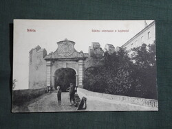Képeslap,Siklós,Vár bejárat látkép,részlet,Feiler Mariska Siklós kiadás,1907-