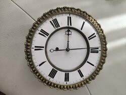 Antik Biedermeier 1880- as évek 1 súlyos falióra szerkezet,díszes réz ring