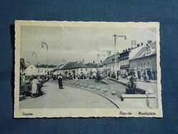 Képeslap,Sopron,Piac tér látkép,részlet,Barasits Bp. kiadás, 1940-