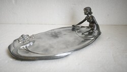 Antik szecesszió art nouveau jugendstil tál êkszertartó ezüstözőtt ón Wmf Ak&C