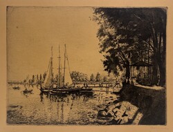 Boldizsár István (1897-1984) Balaton-part vitorlásokkal /számlát adunk hozzá/