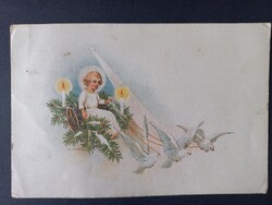 Régi grafikus karácsonyos képeslap  -  Kellemes Karácsonyi Ünnepeket! Don Bosco nyomda