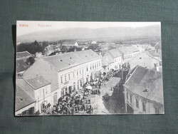 Képeslap,Siklós,Pécsi utca,piac látkép,részlet ,Feiler Mariska Siklós kiadás,1911-