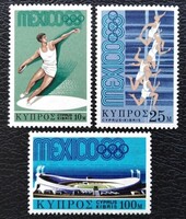 C312-4 / Ciprus 1968 Olimpia bélyegsor postatiszta